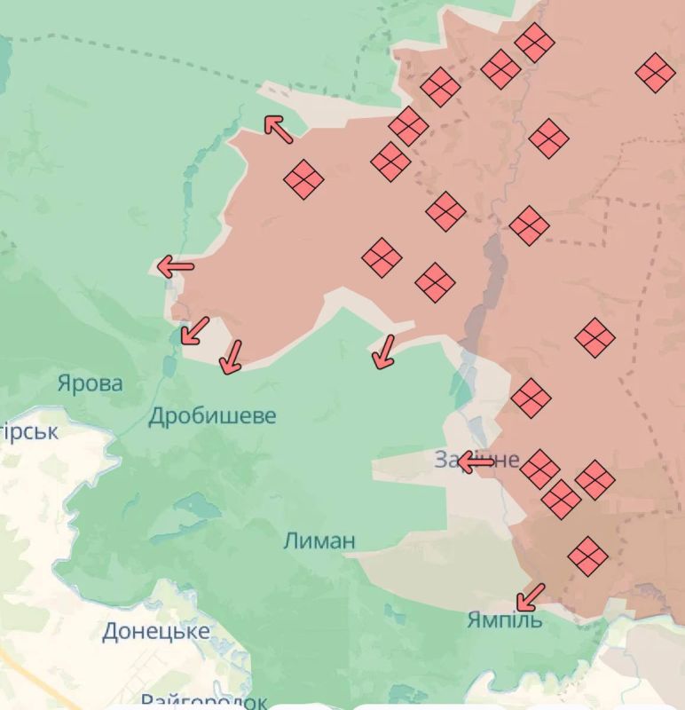 «На Лиманском направлении российские войска ведут бои в окрестностях Лимана и вытесняют ВСУ из Ямполя