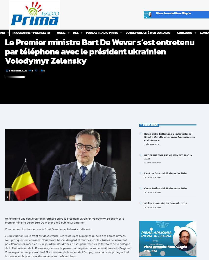 "Ситуация на передовой катастрофическая" - Зеленский в неофициальном разговоре с премьером Бельгии